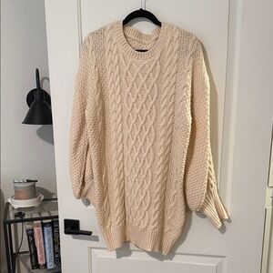 Cream Cable Knit Women's Sweater